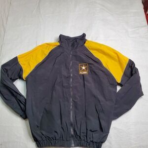 U.S. Army Mens Recruiting Jacket Army Black Yellow Windbreaker Size XL Long